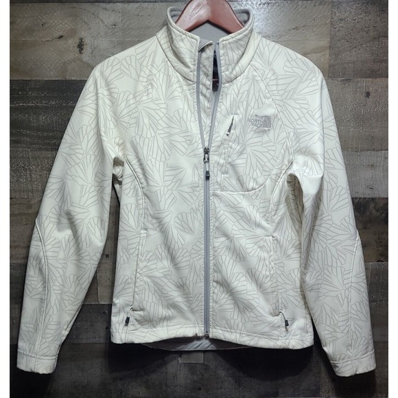 THE NORTH FACE Women's Softshell Bionic White Patterned Fleece AMVX Jacket Sz SP - Picture 3 of 14